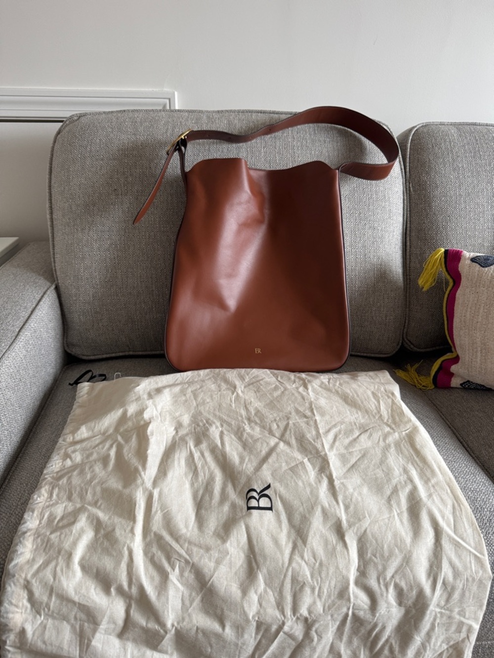 Banana Republic Brown Leather Bucket Shoulder Bag